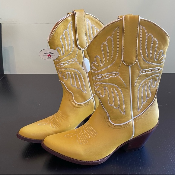 NEW Idyllwind Sunshine-Y Day Western Yellow Boots - Round Toe - Size 7B - Picture 5 of 10